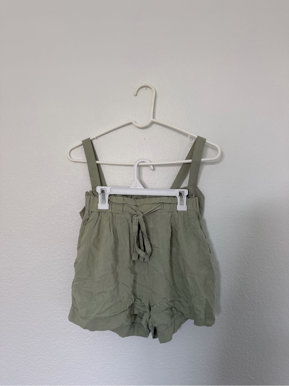 sage green matching top/short set
